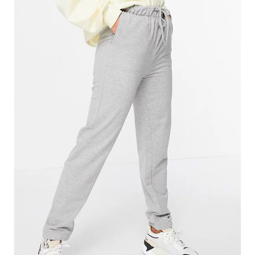 New XS Light Gray Sweatpants Lounge Joggers‎ Slouchy Fitted Skinny High Rise